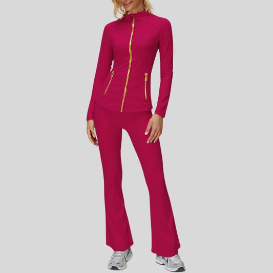 Wholesale High-Waist Flare Legging with Stand | Wonderxfans bulk activewear