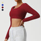 Lace Cropped Sports Long Sleeve