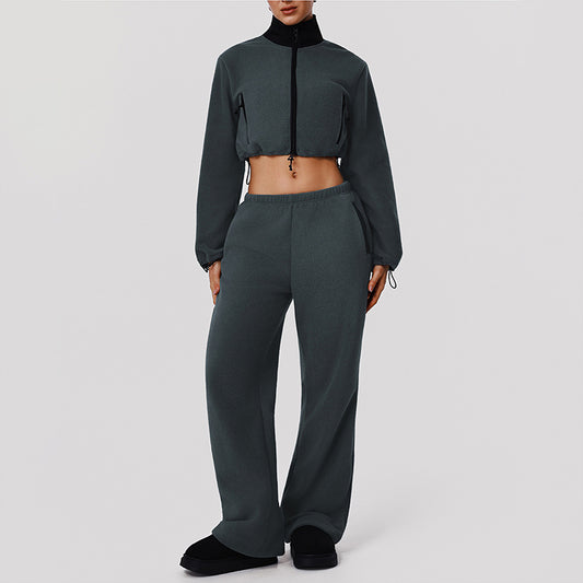Wholesale fleece wide-leg sweatpants | Wonderxfans bulk activewear