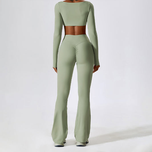 Wholesale Solid color yoga fitness long | Wonderxfans bulk activewear