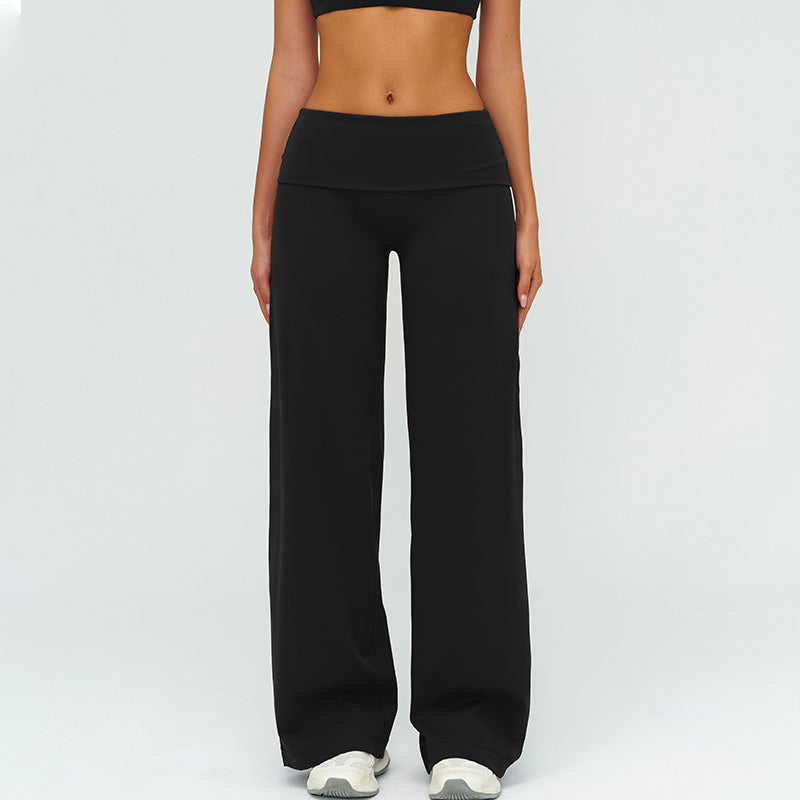 High-waisted loose wide-leg pants