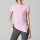 Wholesale Naked-Feel Slit-Hem Short Sleeve Yoga T-Shirt – Slim Fit Sports Top