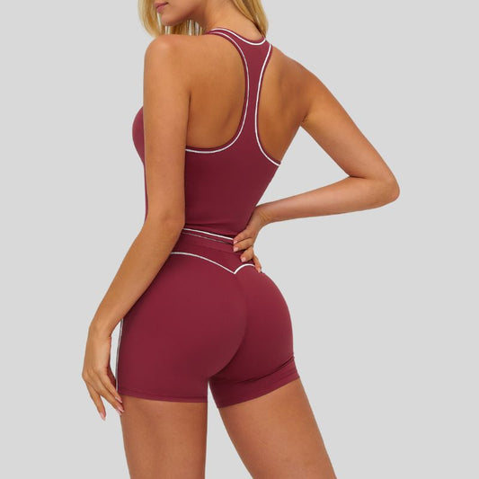 Wholesale Contrasting racerback tank top+High waisted | Wonderxfans bulk activewear