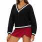 Loose V-Neck Sweatshirt