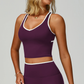 Wholesale Women's Color-Block Open-Back Sports Vest – Seamless Cutout Activewear