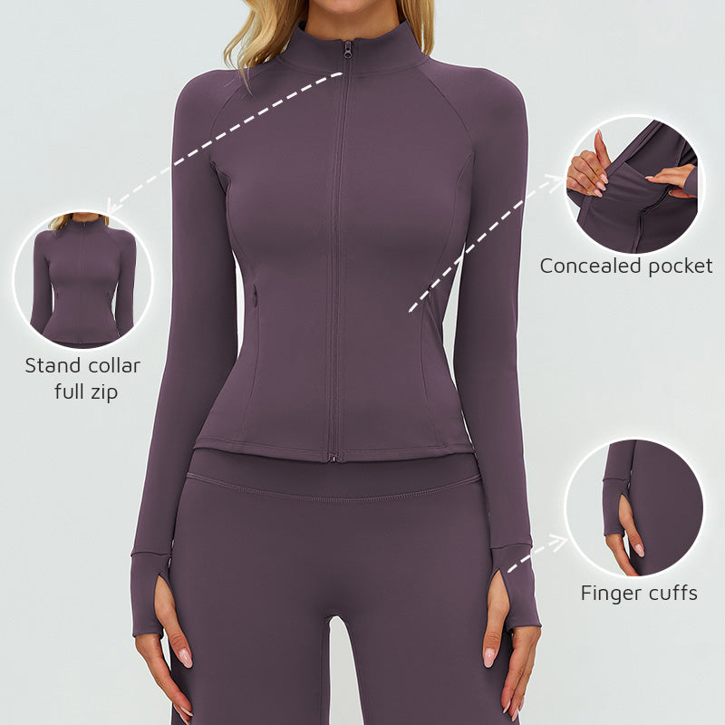 Stand collar zipper jacket