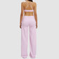Wholesale spaghetti strap bra + straight pants 2 piece set
