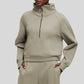 Half-Zip Stand Collar Fleece Sweatshirt