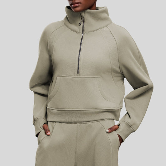 Wholesale Half-Zip Stand Collar Fleece Sweatshirt | Wonderxfans bulk activewear