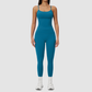 Wholesale Seam-Detail Racerback Tank Top & High-Waist Leggings Set – Brushed Yoga 2-Piece