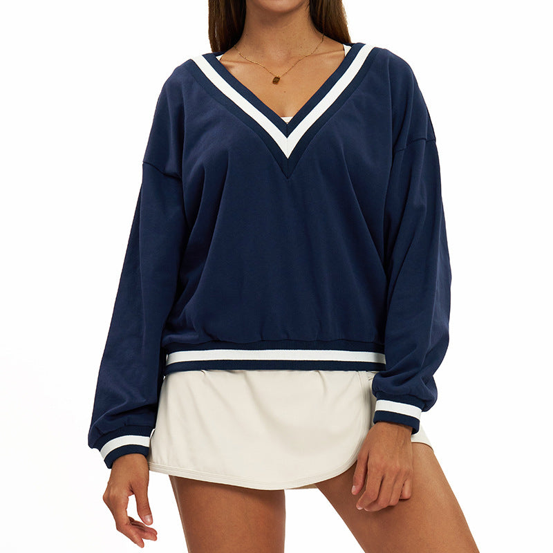 Loose V-Neck Sweatshirt