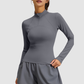Wholesale stand collar half zip yoga top