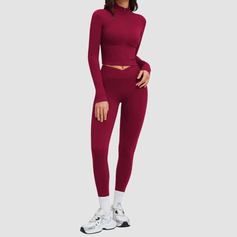 Wholesale Solid Color Slim-Fit Athletic Yoga Set