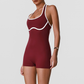 Wholesale Women's Contrast Color Sleeveless Yoga Jumpsuit – Built-In Chest Pad Tennis Fitness