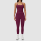 Wholesale Seam-Detail Racerback Tank Top & High-Waist Leggings Set – Brushed Yoga 2-Piece