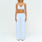 V-neck backless sports bra + high-waisted loose wide-leg pants 2-piece set