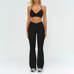 Removable bra pads + High-waisted flared pants 2-piece set
