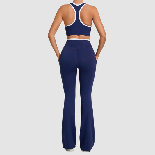 Wholesale contrasting vest+cross waistline Pants set | Wonderxfans bulk activewear