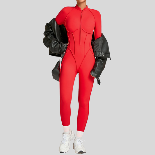 Wholesale Stand-up collar zipper jumpuit | Wonderxfans bulk activewear