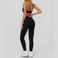 Halter sports bra+High waisted leggings 2-piece set