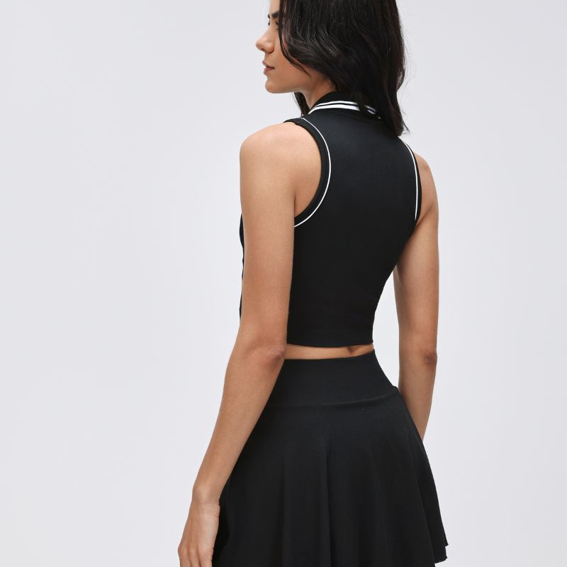 Wholesale POLO collar contrasting color yoga top