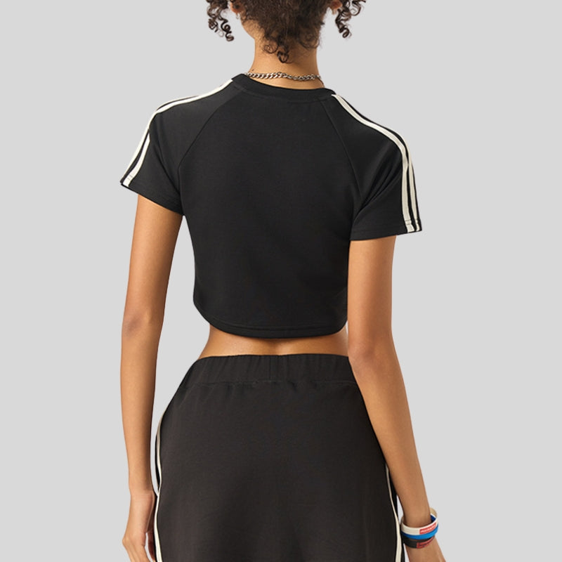 Women's striped color-blocked T-shirt