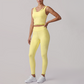 Wholesale Women's fake two-piece tank top & High-Waist Leggings Set - Naked Feel Yoga Gym Activewear