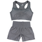 Seamless I-shaped backless bra and shorts two-piece set