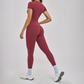 Wholesale Round Neck Short Sleeve Tank Top+High Waist Legging 2-piece Set