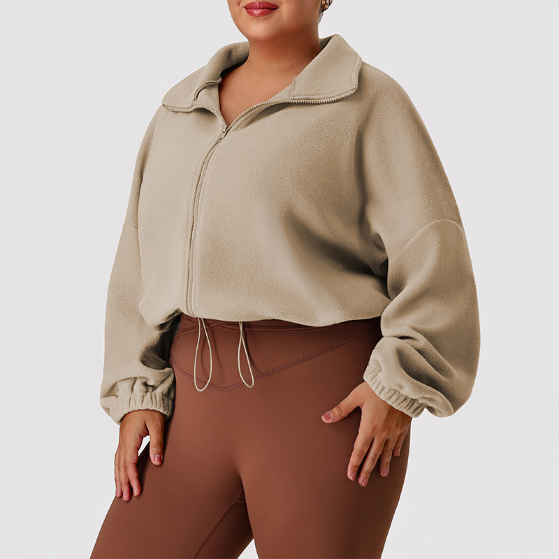 Wholesale plus-size loose-fitting fleece jacket