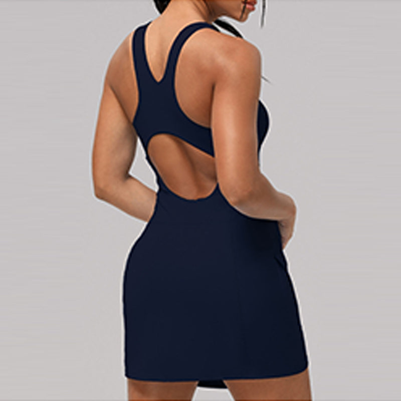 Waist-Cinching Slit Tennis Dress