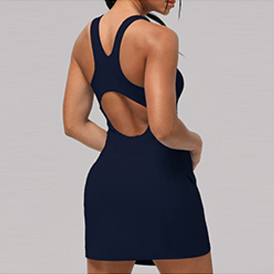 Wholesale Waist-Cinching Slit Tennis Dress | Wonderxfans bulk activewear