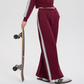 Women's Activewear Color-Block Jacket & Straight-Leg Pants Sports Set