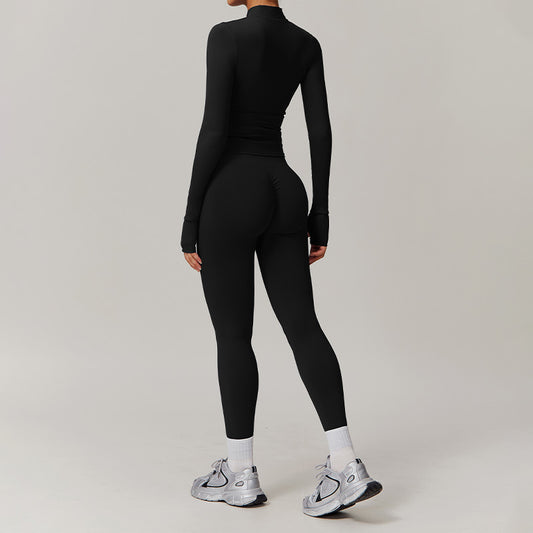 Wholesale Quick Drying Zip Sports Jacket+High-waisted | Wonderxfans bulk activewear