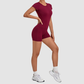 Wholesale Women's Open-Back Adjustable Yoga Bodysuit – Slim-Fit Butt-Lifting Short Romper