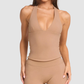 Wholesale V-neck halter neck nude quick drying sports top