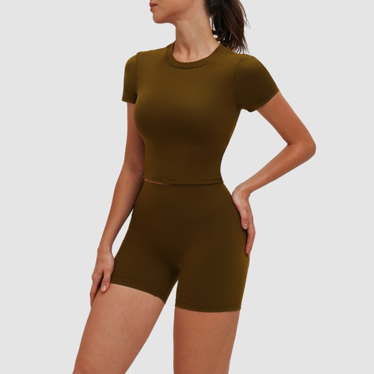 Wholesale solid color short-sleeved T-shirt + | Wonderxfans bulk activewear