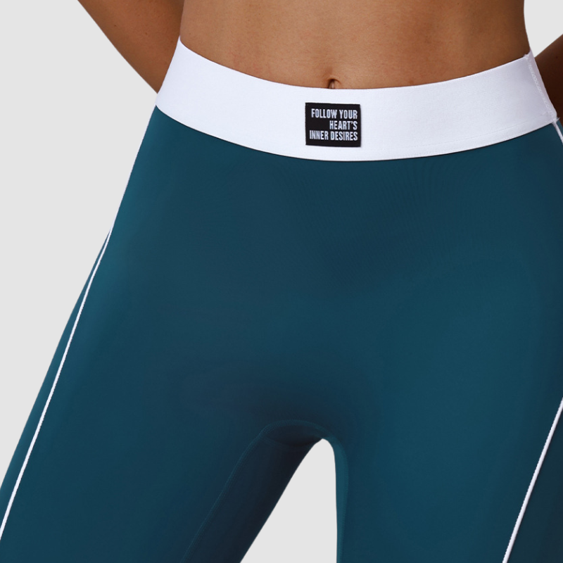 Wholesale color-block leggings with contrasting waistband