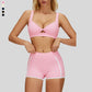 Beautiful Backless Sports Bra+Contrasting Fitness Shorts 2-piece set