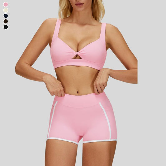 Wholesale Beautiful Backless Sports Bra+Contrasting Fitness | Wonderxfans bulk activewear
