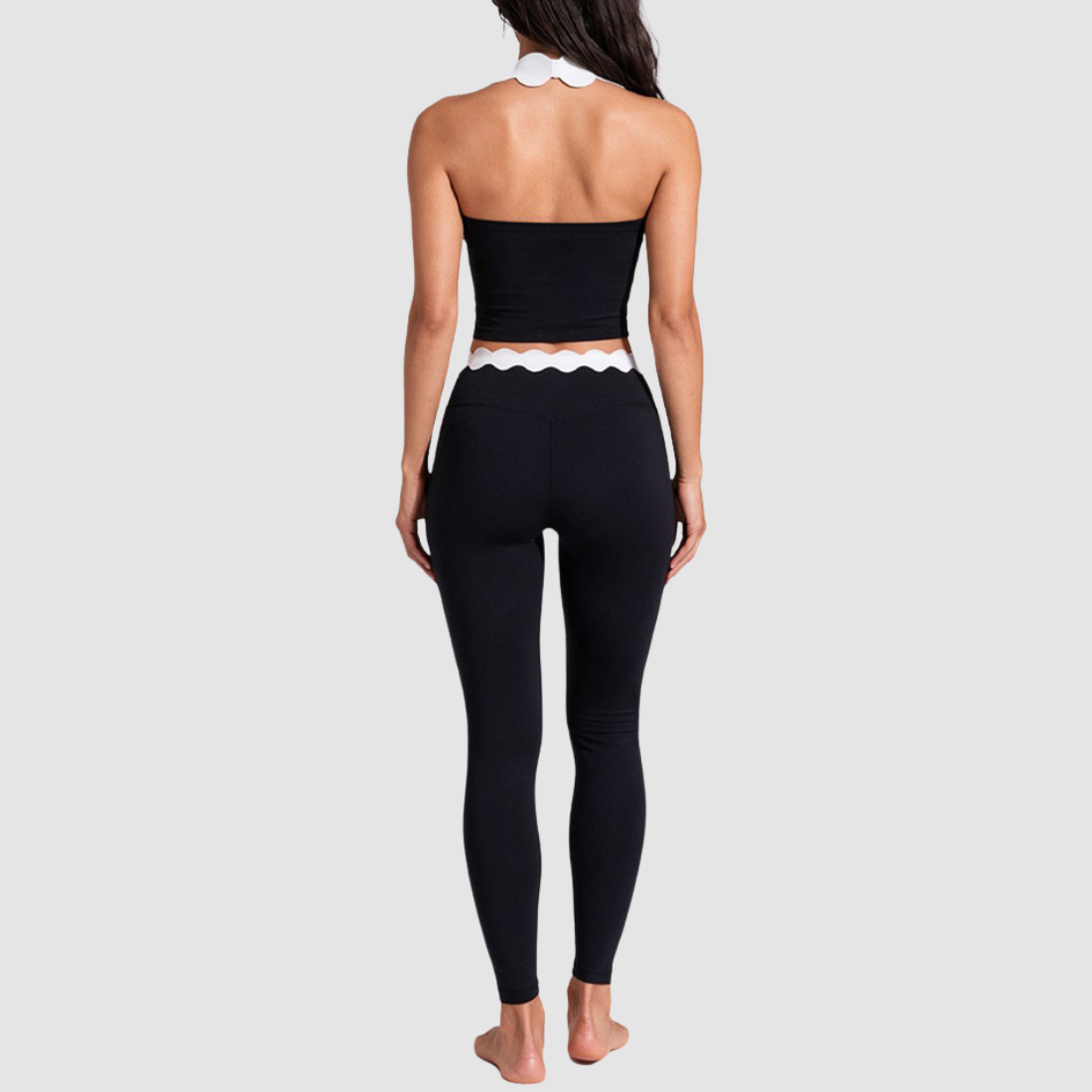 Women's Activewear Padded Halter Top & High-Waist Leggings Yoga Set