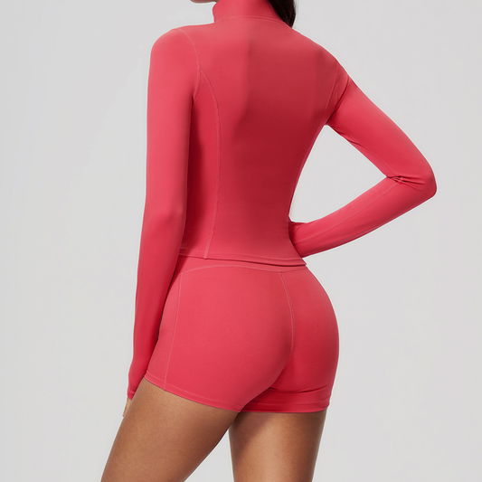 Wholesale Women's Padded Sports Vest, Shorts & Jacket Yoga Set