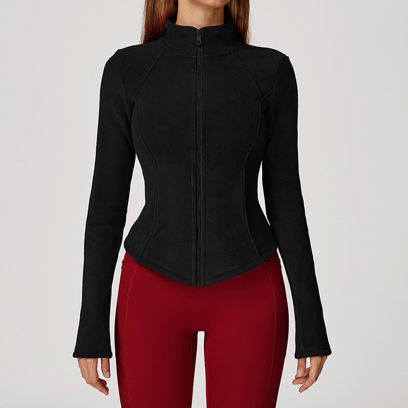 Shearling outdoor high-neck slim-fit warm jacket