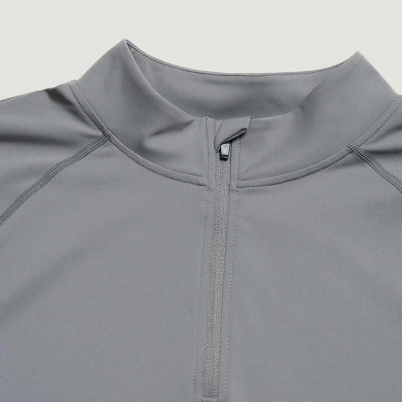Wholesale Men's Half-Zip Mock Neck Long Sleeve Athletic Top – Moisture-Wicking Gym Fitness Training Shirt
