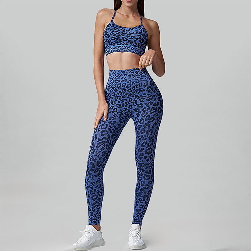 Women's Leopard Print Tank Top + Hip-High Leggings 2-Piece Set