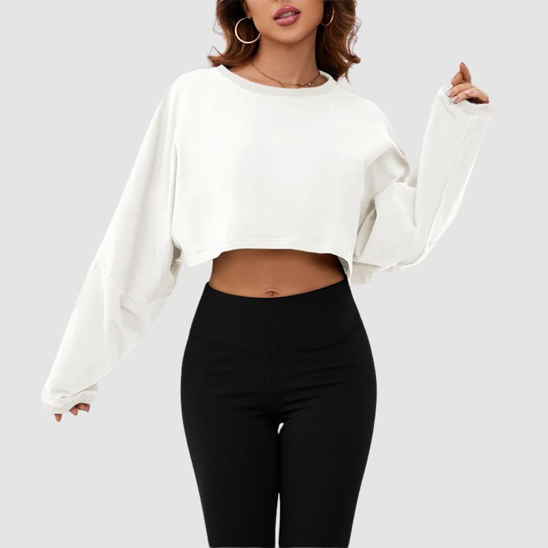 Wholesale pure cotton crew neck loose sweatshirts