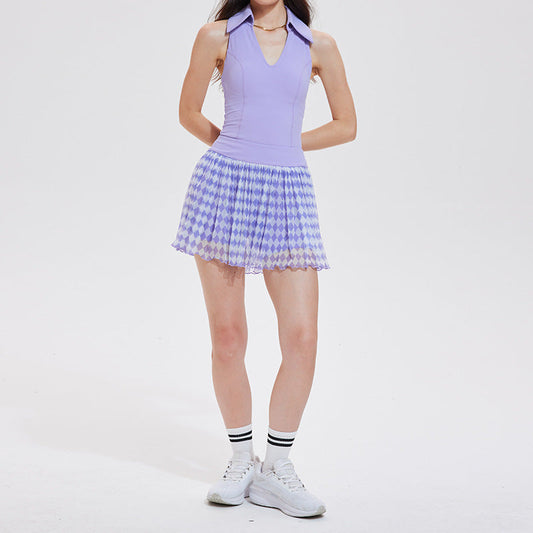 Wholesale polo-v mesh a-line tennis dress | Wonderxfans bulk activewear
