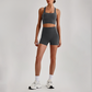 Wholesale Cross-Back Sports Bra & High-Waist Biker Shorts Set – Naked-Feel Quick-Dry Yoga 2-Piece