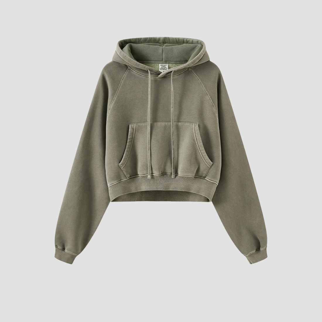 Wholesale Women’s Vintage Washed Raglan Hoodie – Fleece Cropped Pullover