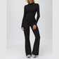 Stand-up collar+half-zip sports jumpsuit